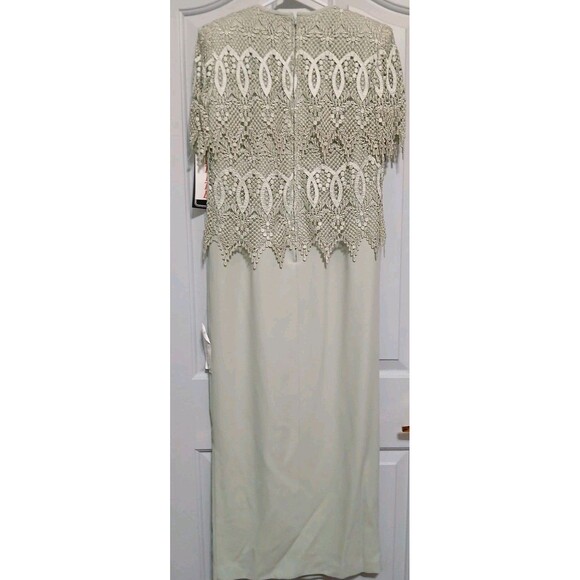 Karen Miller Petite 8 Mother of the Bride Cocktail Formal Maxi Dress Green NWT - Picture 4 of 11